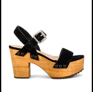 SCHUTZ Gayleh Black and Tan Platform Sandals